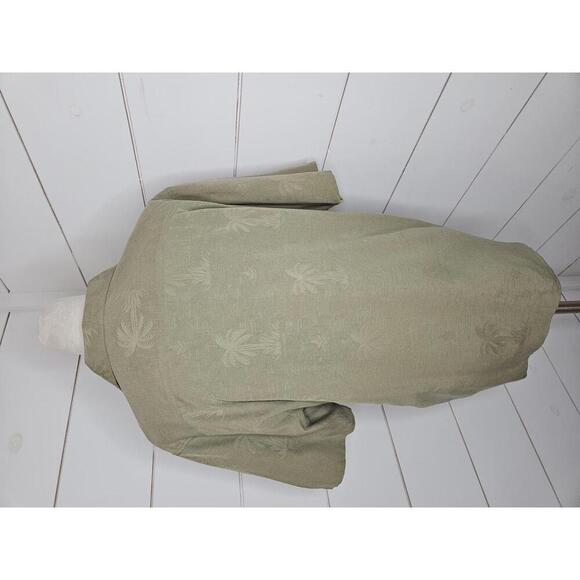 NWOT Vintage 90s Pineapple Moon small olive green silk button up shirt - Picture 2 of 6